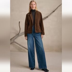 Poetry Blue Flare Wide-Leg High Rise Jeans Recycled Cotton Sustainable Size 8